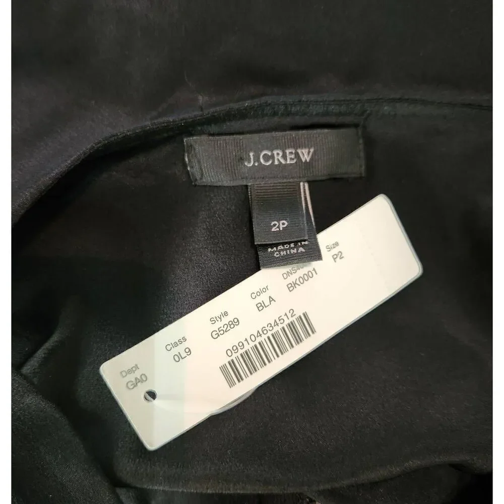 J. Crew Cold Shoulder Silk Blouse Size 2 Petite NWT